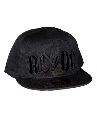 AC/DC Black on Black Logo Flat Bill Snapback Hat $12.95 Hats