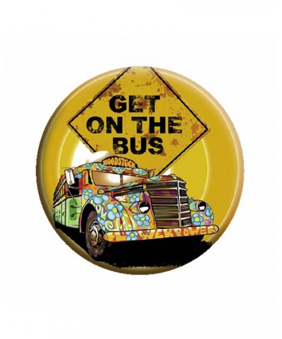 Woodstock Get on the Bus 1.25" Button $0.75 Accessories